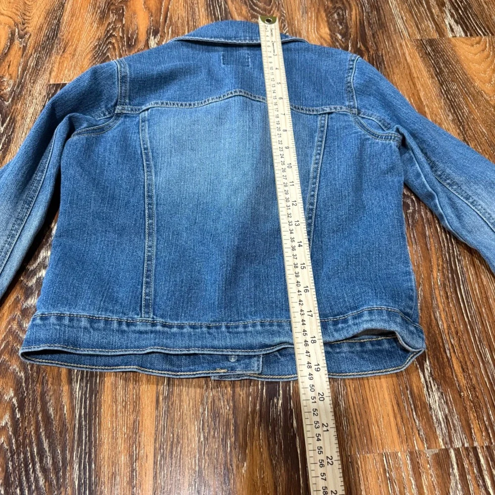 The Children's Place Girls Size L 10/12 Denim Jacket Medium Wash Blue Stretch